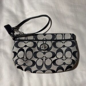 Black and Gray Coach Wristlet